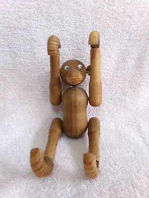 Vitg. Mid Century Kay Bojesen Style Teak Wood Hanging Wooden Articulated Monkey • $42