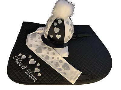 Black/White/Silver Cross Country Colours Horse Riding Set Glitter /silver • £95.20