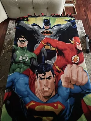 DC Comics Justice League Fleece Throw Blanket 56” X 40” From Tie To Tie • $20