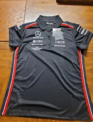 Mercedes AMG Petronas F1 Team Black Polo Shirt 2023 Large • $55