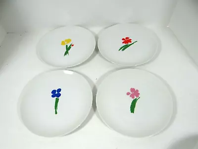 Horchow HCH6 Salad Dessert Plates Set Of 4 Abstract Flower Made Japan • $18.74