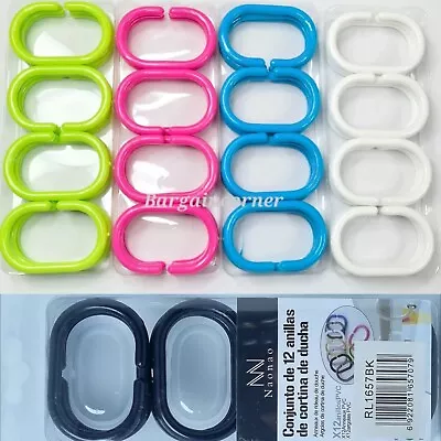 Curtain Rings C Shape Curtain Hooks Shower Bath Tub 🛀 Rings Easy Installation  • £4.98