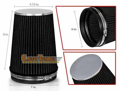 6  Cold Air Intake High Flow Racing TRUCK FILTER Universal BLACK For Daewoo • $21.59