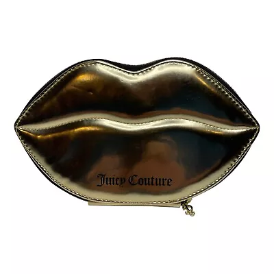 $21 • Buy Fab Juicy Couture Gold Lips Make Up Brushes Case Bag Holdet