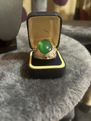 £12.55 • Buy 925 Sterling Silver Jade Cabochon Split Ring