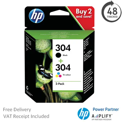 HP DeskJet 2600 Ink Cartridges - Black & Tri-Colour - HP 304 Original Ink • £26.95