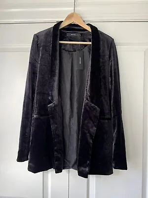 Vero Moda Velvet Blazer Party Black Size S Pockets • $25