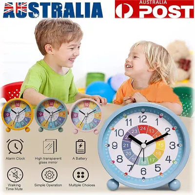 $19.85 • Buy Kids Alarm Clocks Silent Non Ticking Table Clock Analog Quartz Battery Powered