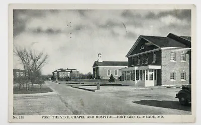 Fort George G Meade MD Maryland 1943 Theatre Chapel Hospital Posted From Pvt PC • $9.95