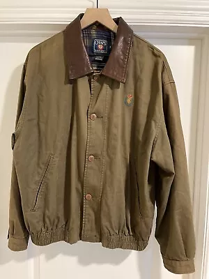 Chaps Ralph Lauren Vintage Brown Leather Bomber Jacket Coat Men's Size M  • $50