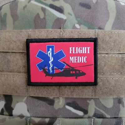 Flight Medic Helicopter Air EMS EMT Hook Loop 2x3  Morale Patch  • $8.99