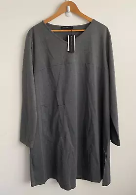 Zanzea Dress Womens Plus Sz 5XL Grey Long Sleeve V-Neck Comfy Flowy Casual NWT • $34.99