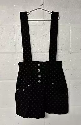 Hysteria Italy Women’s Suspender Strap Shorts Black Gray Polka Dot 26  Waist • $24.99