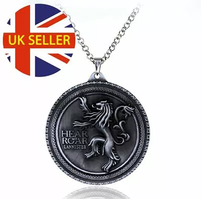 Game Of Thrones House Lannister Lion Silver Pendant Necklace • £5.50