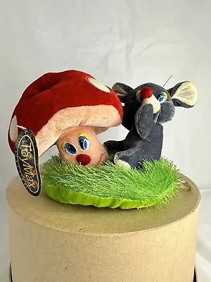 Kitsch Toymax Red Mushroom Mouse Plush Stuffed Toy 7  Boho New Anthropomorphic • $10