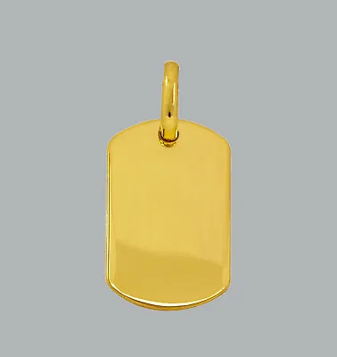 $201.49 • Buy New 14k Yellow Gold Dog Tag Pendant Unisex Polished