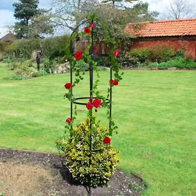 1.9m Metal Garden Obelisk Outdoor Rose Arch Plant Climber Support Trellis Decor • £14.99