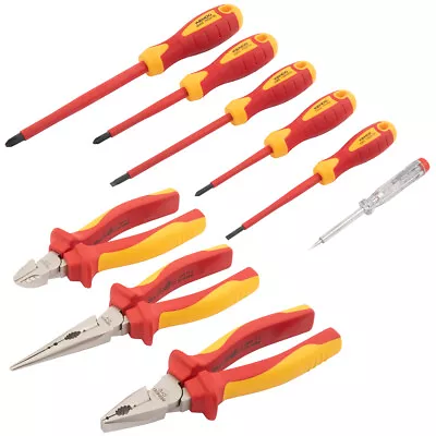 Kendo VDE Screwdriver Pack Of 6 With 3 Pieces Pliers Set • £42