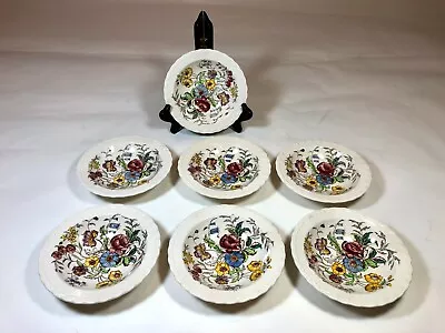 VERNON KILNS - May Flower By Metlox - Set Of 7 Fruit/Dessert/Sauce Bowls • $35