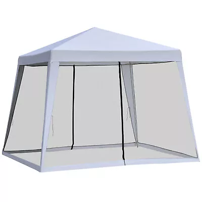 3x3m Outdoor Gazebo Tent With Mesh Screen Walls - Grey Ideal For Outdoor Event • £60.99