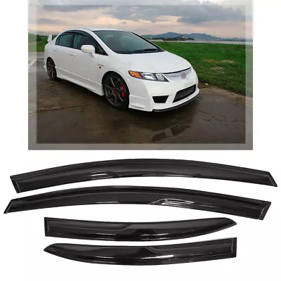 For 06-11 Civic Mugen II Style Window Rain Guard Visors 4drs Sedan Honda JDM SI • $24.90