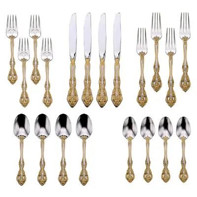 Oneida Golden Michelangelo 18/10 Stainless Steel 20pc. Flatware Set • $209.94