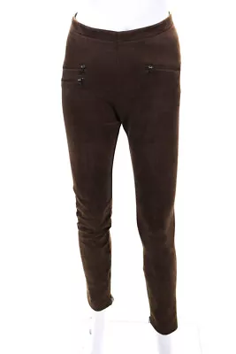 BCBG Max Azria Womens Faux Suede Pull On High Rise Leggings Pants Brown Size S • $41.49
