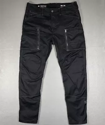 G-Star Raw Mens Black Zip PKT 3D Skinny Cargo Jeans Pants Trousers Sz 38W 34L • $59.95