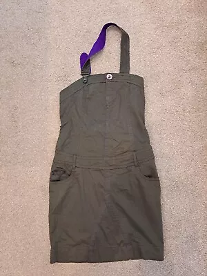 I.Code Ikks - Dress Size 38 Pinafore Style Absolutely Stunning Khaki • £12