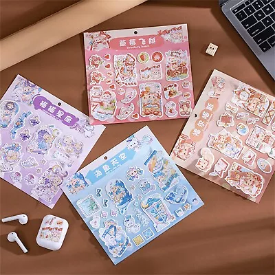 Kawaii Cat Character Stickers 2 Sheets Cute Cat Stickers For Scrapbooking. • £3.45