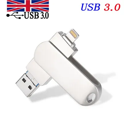 USB 3.0 Flash Storage Memory Stick Pen Drive For IPhone X XS 14 11 12 13 IPad PC • £12.89