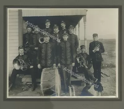 Military Music Band W Drum Antique Photo Washington • $54