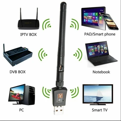 $15.30 • Buy USB WiFi Wireless Dual Band 5dBi Card Antenna Adapter 802.11ac AC600 Dongle 5GHz