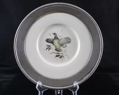 Frank M Whiting Delano Studios Bobwhite Quail Porcelain Plate W/ Sterling Rim • $124.20