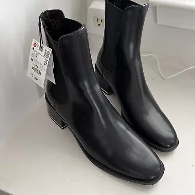 Zara Womans Ankle Boots Black Size 7.5 New • $42