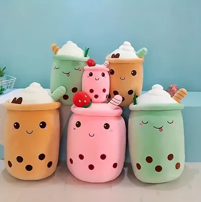 Plush Toy Bubble Tea Boba Cup Squish Mallow Cute Soft Gift  Soft Kawaii Fun Kids • £7.99