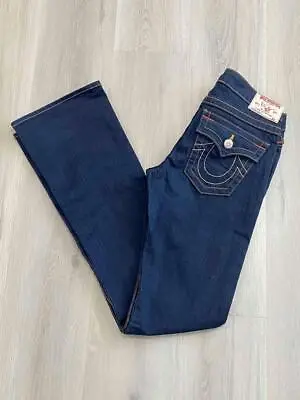 NEW True Religion Women Jeans Size 27 Beck Dark Wash Trendy Slimming Flattering • $60
