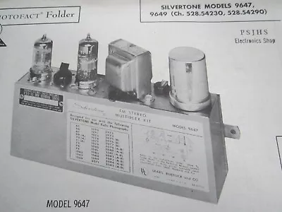 Silvertone 9647 & 9649 Multiplex Adapter Photofact • $7.50