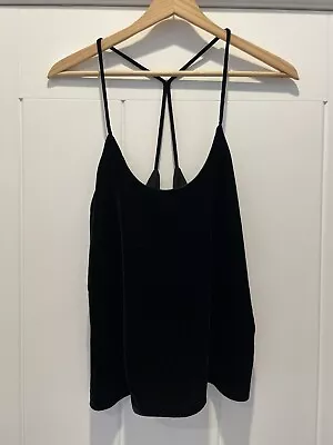 Zara  Velvet Top XS Black T Strap Camisole NWT MSRP $25 • $8.99