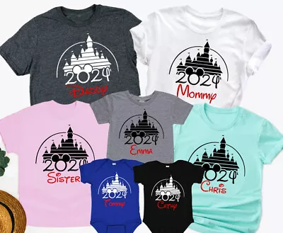 Personalized Family Disney Trip Matching Shirt 2024 Castle Custom Squad T-shirts • $11.99