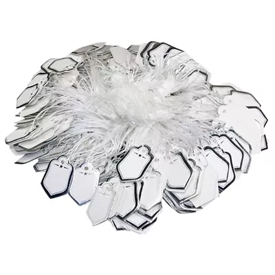 1000Pcs Sliver Strung Tie On Tags Labels Retail Luggage / Price Tags With String • $13.91