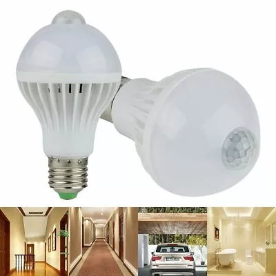 E27 5W Motion Sensor LED Bulb Auto PIR Motion Detection Home Lighting Lamp New • $9.20