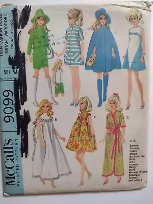 ©1967 Vintage McCalls 9099 11 1/2  Doll Barbie Instant Wardrobe Unused/Uncut! • $10