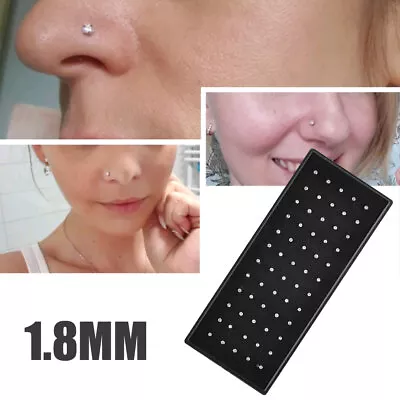 $6.14 • Buy 60 Pcs Crystal Rhinestone Nose Ring Bone Stud Stainless Steel Body Piercing Gift