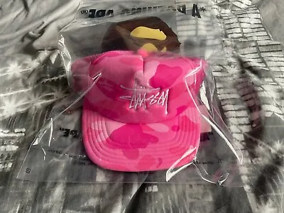 £135 • Buy Stussy X BAPE | Trucker Cap | Pink