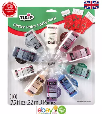 Tulip Dimensional Fabric Paint 10 X22ml Tube Pack 3D Glitter Finish  31287 • £9.95