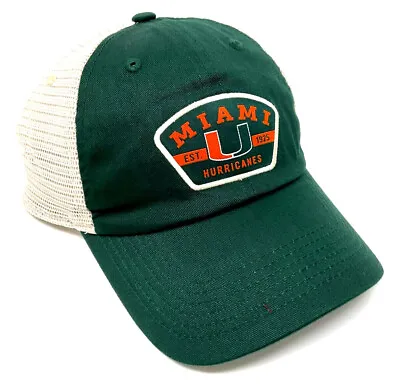 Um University Of Miami Hurricanes Logo Curved Bill Mesh Trucker Snapback Hat Cap • $16.95