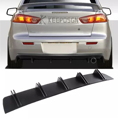 Black Rear Bumper Lip Splitter Diffuser Shark Chin For Mitsubishi Lancer Evo X • $39.07