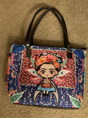 $35 • Buy FRIDA KAHLO Tote Bag Black  Purse Shoulder Bag New