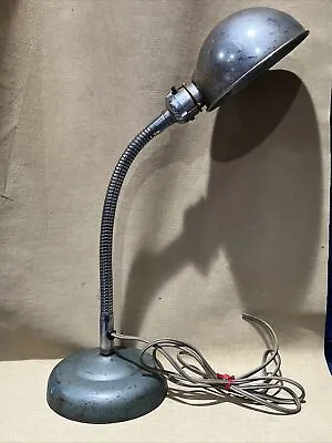 Vintage Flexible Industrial Goose Neck Art Deco Chrome Desk Lamp • $69.99